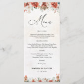 Winter Red Greenery Pinecone Wedding Menu (Voorkant)