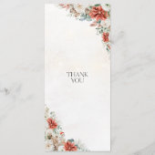 Winter Red Greenery Pinecone Wedding Menu (Achterkant)