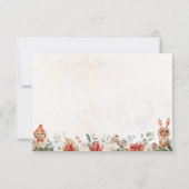 Winter Red Greenery Pinecone Wedding RSVP Kaart (Achterkant)