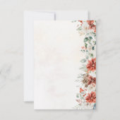 Winter Red Greenery Pinecone Wedding RSVP Kaart (Achterkant)