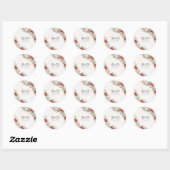 Winter Red Greenery Pinecone Wedding Sticker (Vel)