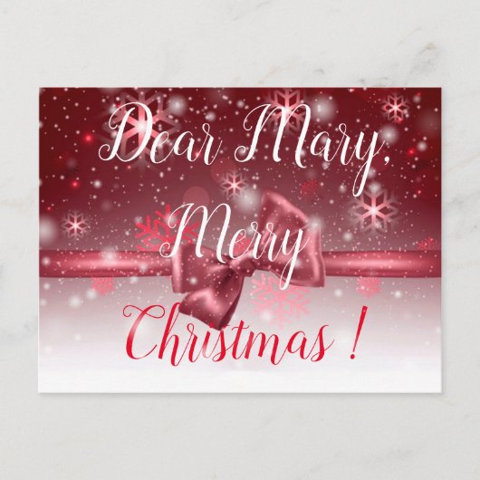 Winter Red Jouw naam Briefkaart (Voorkant)