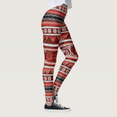 Winter Red Nordic Design Leggings (Rechts)