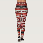 Winter Red Nordic Design Leggings (Achterkant)