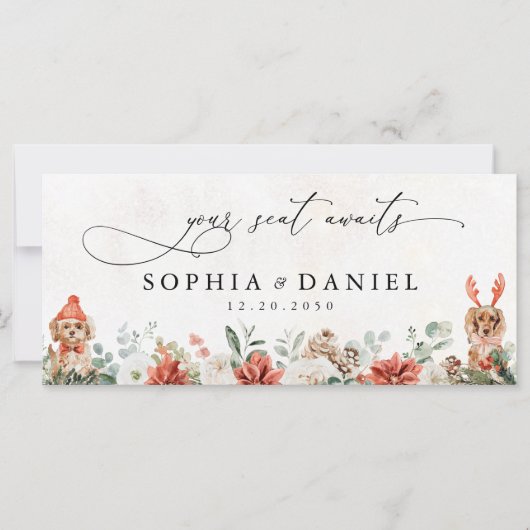 Winter Red Pinecone Trouwhoofd Tafel Teken (Voorkant)