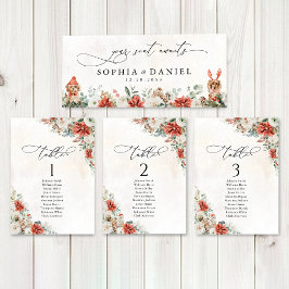 Winter Red Pinecone Trouwhoofd Tafel Teken