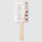 Winter Red Pinecone Trouwprogramma Hand Fan Handwaaier (Voorkant)