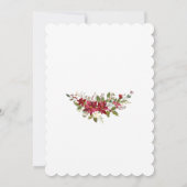 Winter Red Poinsettia Gold Cross bevestiging Kaart (Achterkant)