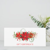 Winter Red Poinsettia Holiday Cadebewijs (Staand voorkant)