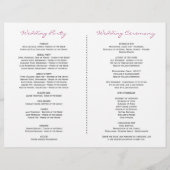 Winter Red Poinsettia Wedding Programme (Achterkant)