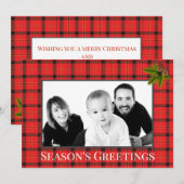 Winter Red Pset Photo Feestdagenkaart (Voorkant / Achterkant)