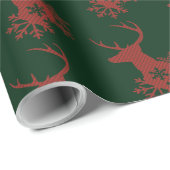 Winter Red Pset Snowflakes kerstaker Cadeaupapier (Rol Hoek)