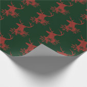 Winter Red Pset Snowflakes kerstaker Cadeaupapier (Hoek)