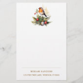 Winter Red Robin Christmas  Briefpapier (Voorkant)