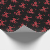 Winter Red Snowflakes kerstabel Cadeaupapier (Hoek)