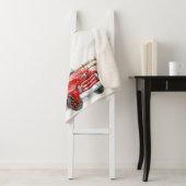 Winter Red Truck & Barn Sherpa Deken (In situ)