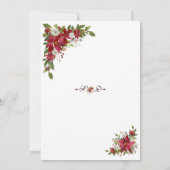 Winter Red White Poinsettia Roos Gold Wedding Kaart (Achterkant)