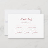 Winter Red & White Rose Dinner Options RSVP (Voorkant)