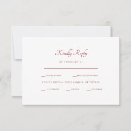 Winter Red & White Rose Dinner Options RSVP Kaartje