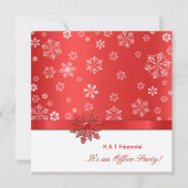 Winter Red & White Snowflake Kantoor Party Kaart