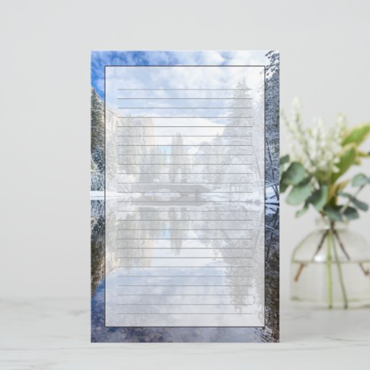 Winter Reflection op Yosemite Briefpapier (Staand voorkant)