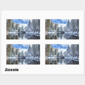 Winter Reflection op Yosemite Rechthoekige Sticker (Vel)