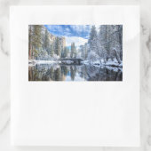Winter Reflection op Yosemite Rechthoekige Sticker (Tas)