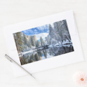 Winter Reflection op Yosemite Rechthoekige Sticker (Envelop)
