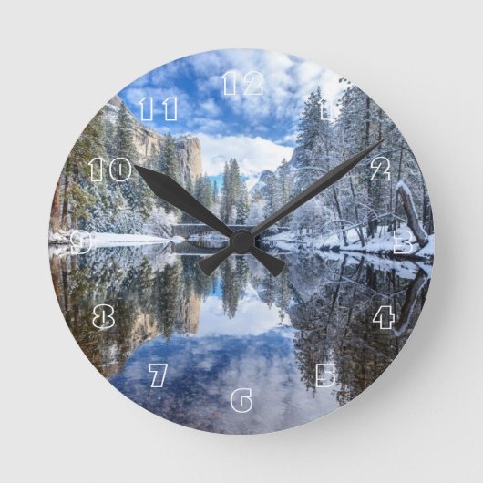 Winter Reflection op Yosemite Ronde Klok (Voorkant)