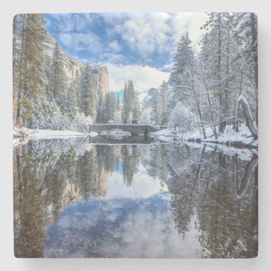 Winter Reflection op Yosemite Stenen Onderzetter (Voorkant)