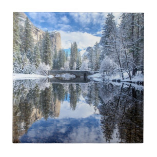 Winter Reflection op Yosemite Tegeltje