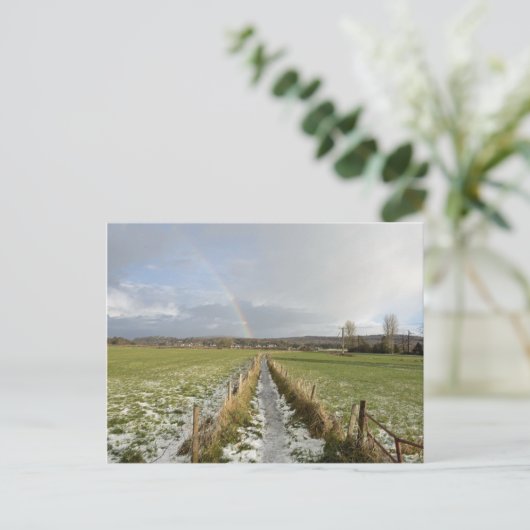 Winter Regenboog Arnside Moss Briefkaart (Staand voorkant)