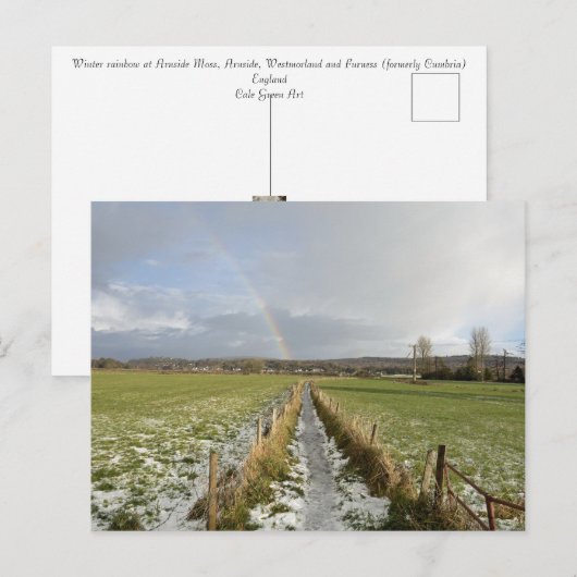 Winter Regenboog Arnside Moss Briefkaart (Voorkant / Achterkant)