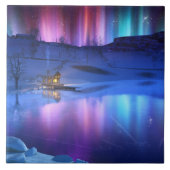 Winter Regenboog Decoratieve Tegel / Trivet Tegeltje (Voorkant)