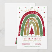 Winter Regenboog Kerst Meisje Baby Shower Kaart (Voorkant / Achterkant)