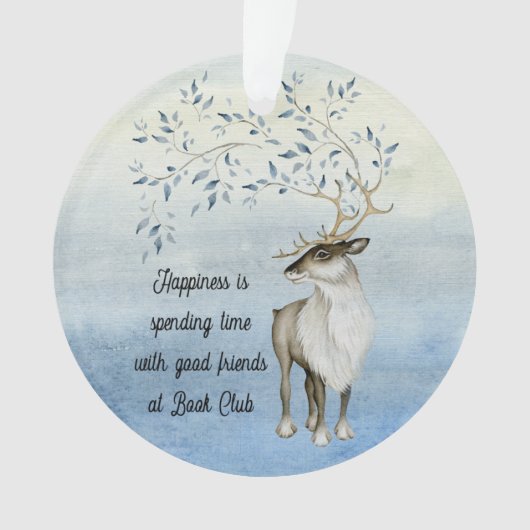 Winter Reindeer Book Club Friendship Quote Ornament (voorkant)