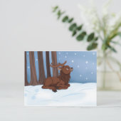 Winter Reindeer Briefkaart (Staand voorkant)