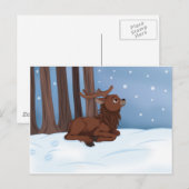 Winter Reindeer Briefkaart (Voorkant / Achterkant)
