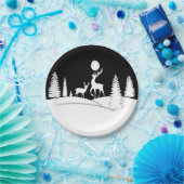 Winter Reindeer Papieren Bordje (Feest)