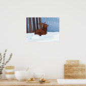 Winter Reindeer Poster (Keuken)