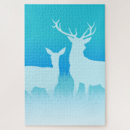 Winter Reindeer Silhouette Legpuzzel