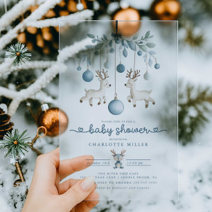 Winter Rendier Baby shower Uitnodiging