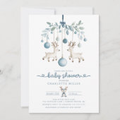 Winter Rendier Baby shower Uitnodiging (Voorkant)
