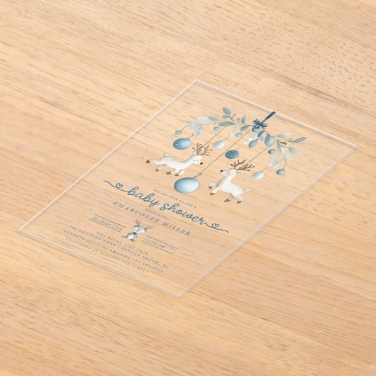 Winter Rendier Baby shower Uitnodiging (Laagn)