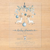 Winter Rendier Baby shower Uitnodiging (Voorkant)
