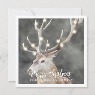 Winter Rendier Glow Kerst Holiday Kaarten