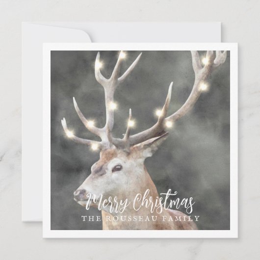 Winter Rendier Glow Kerst Holiday Kaarten (Voorkant)