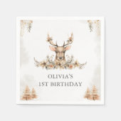 Winter rendier Kerstmis Verjaardagsfeest Servet (Voorkant)