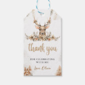 Winter rendier Kerstmis Verjaardagsgunst Cadeaulabel (Voorkant)