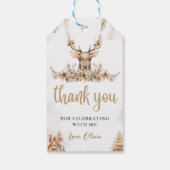 Winter rendier Kerstmis Verjaardagsgunst Cadeaulabel (Achterkant)